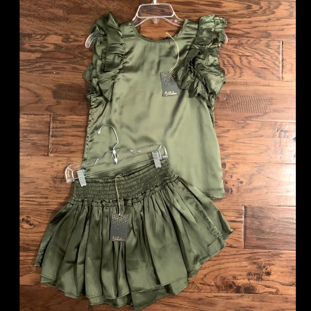 Velveteen luxury designer top and skort